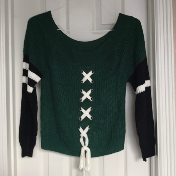 Fashion Nova Sweaters - Fashion Nova Lace Up Sporty Sweater
